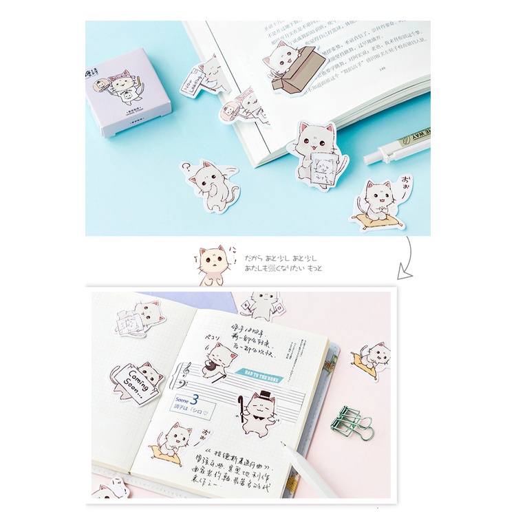 Set 45 Miếng Dán Trang Trí Album Hình Mèo Dễ Thương