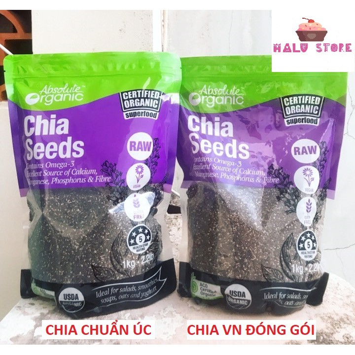 [HÀNG CHUẨN CHÍNH HÃNG] Hạt chia Seeds Úc Absolute Organic - hàng nội địa Úc