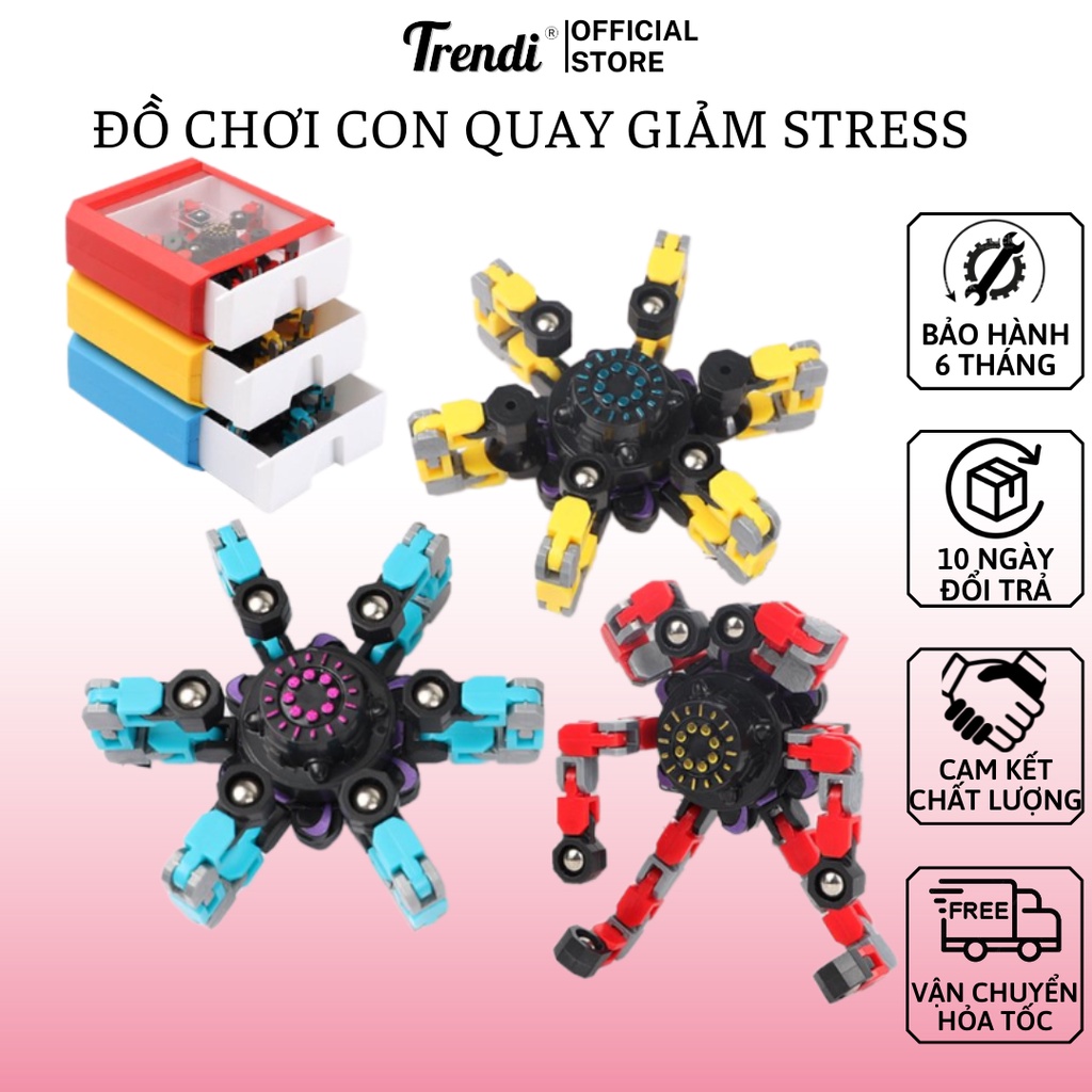 Đồ Chơi Con Quay Cơ Học Giải Trí Cầm Tay - Lắp Rắp Biến Hình ROBOT