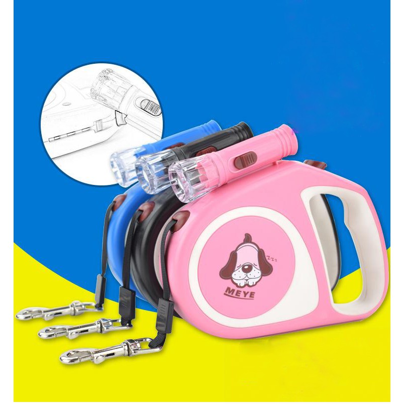 Dây Dắt Tự Động Kéo Dài Và Thu Dây Có Đèn Pin Cho Thú Cưng Meye Dây Dài 5M