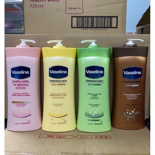 [ Date 2024 ] Sữa Dưỡng Thể Vaseline Màu Hồng và Xanh 725ml Hàng Chuẩn