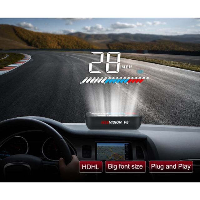 Bộ hiển thị thông tin trên kính lái Webvision hud V8 #HUD