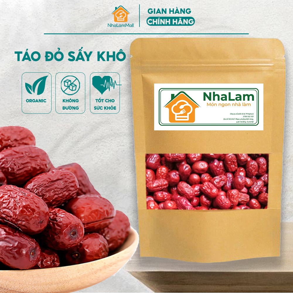 Táo Đỏ Sấy Khô NHALAMFOOD Làm Trà Đẹp Da Nấu Chè