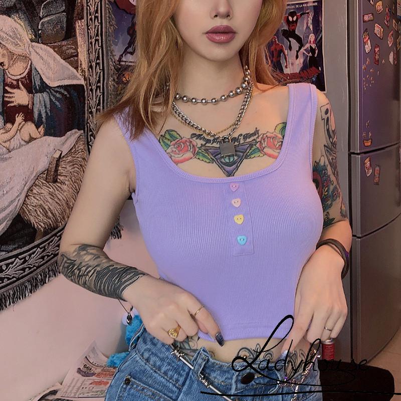 Áo croptop không tay dáng ôm thời trang cho nữ