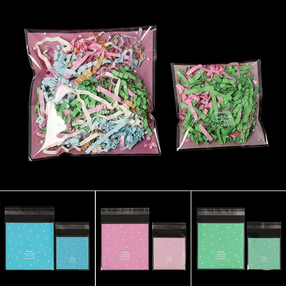 Set 100 túi nhựa đựng bánh kẹo tự dính chất lượng cao