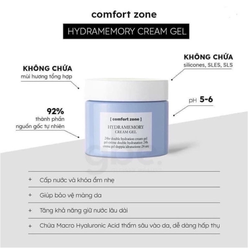 Kem Dưỡng Ẩm Comfort Zone Hydramemory Cream Gel/Cream 60ml