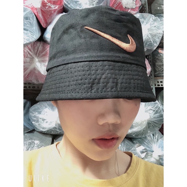 Nón bucket cụp thêu móc nike - Nón vành nam nữ