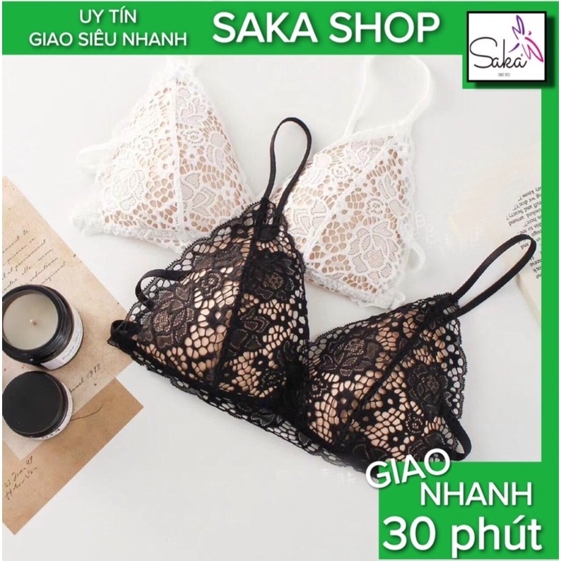 Áo ngực không gọng dạng bra ren có mút nhẹ