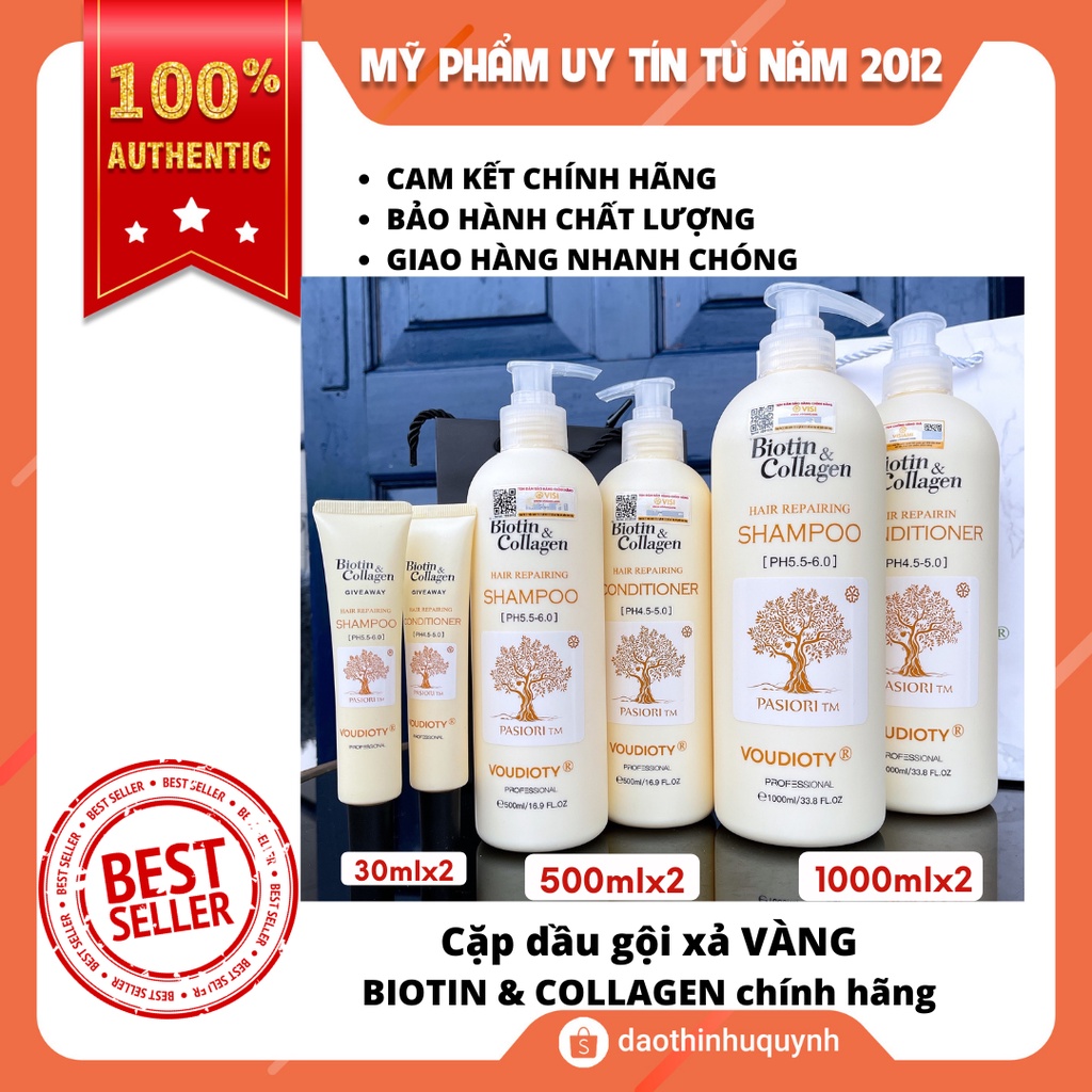 Cặp dầu gội xả BIOTIN &amp; COLLAGEN cao cấp Ý