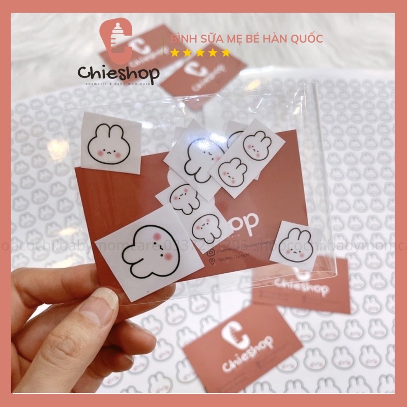 Sticker Hàn Quốc hình Thỏ / Gấu / Mèo/Lạc Đà dán bình sữa chống nước,chịu nhiệt cả tia UV cho bình moyuum hegen grosmini