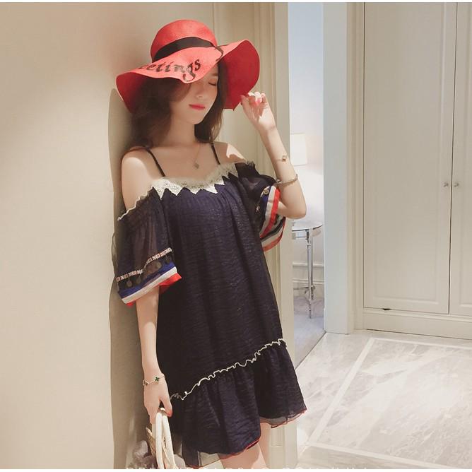 Đầm chiffon hở lưng cổ thuyền