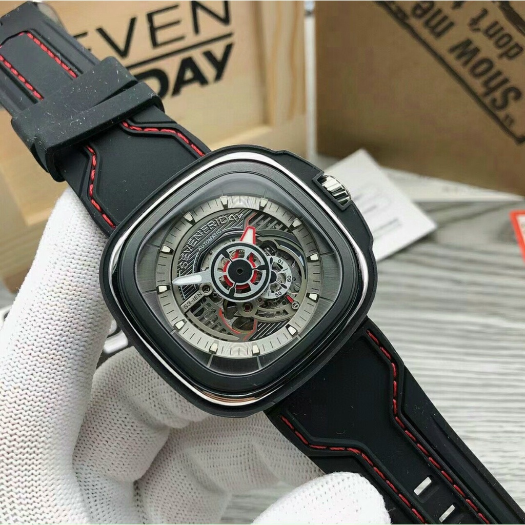 Đồng hồ nam thời trang, SF-S3-01, Automatic, Dây cao su, mặt vuông 47mm, bảo hành 24 tháng - donghokinhmat168