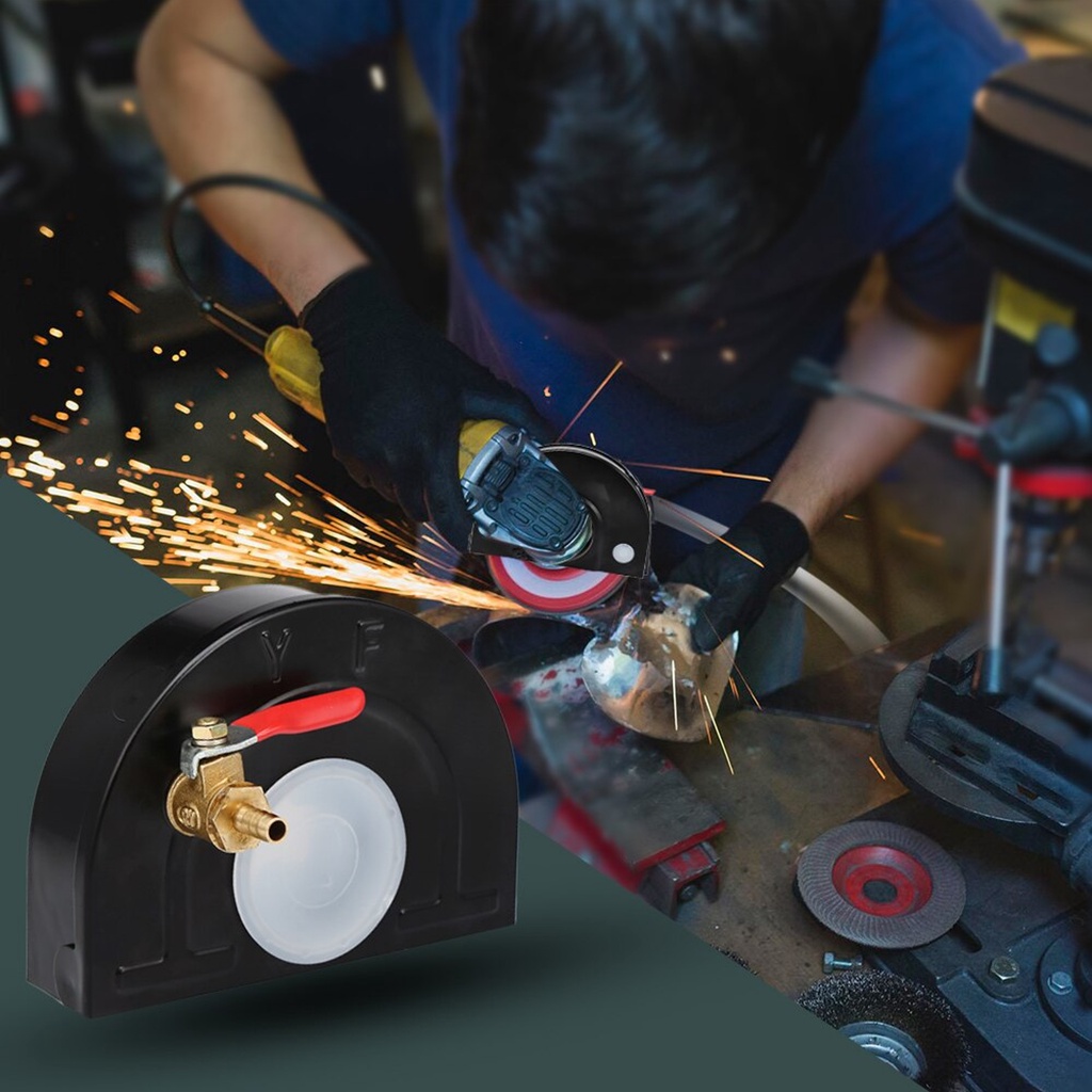 COMBO tấm chắn máy mài có van nước điều chỉnh và máy bơm (xanh) mini 12v dùng để cắt rãnh tường