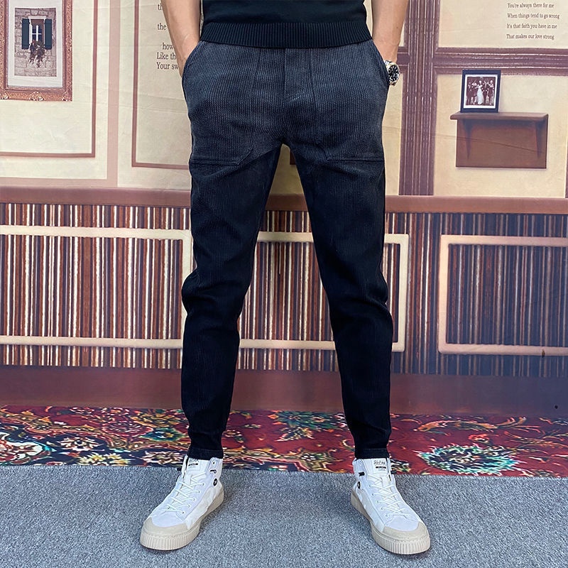 Quần Dài Mỏng Kẻ Sọc Màu Sắc Thời Trang Mùa Hè Cho Nam Giới