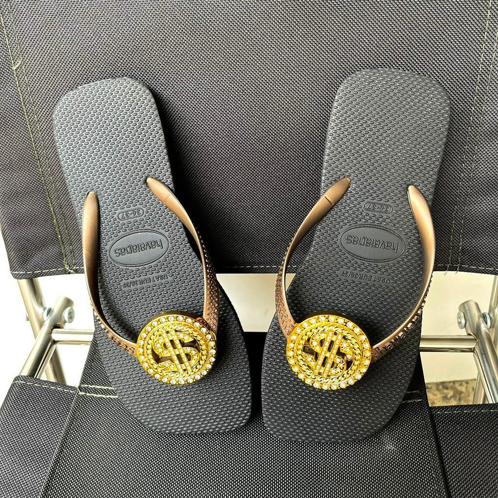 Dép kẹp xỏ ngón nữ tông lào đính Charm đá thời trang phong cách, bền bỉ êm ái nhiều màu lựa chọn
