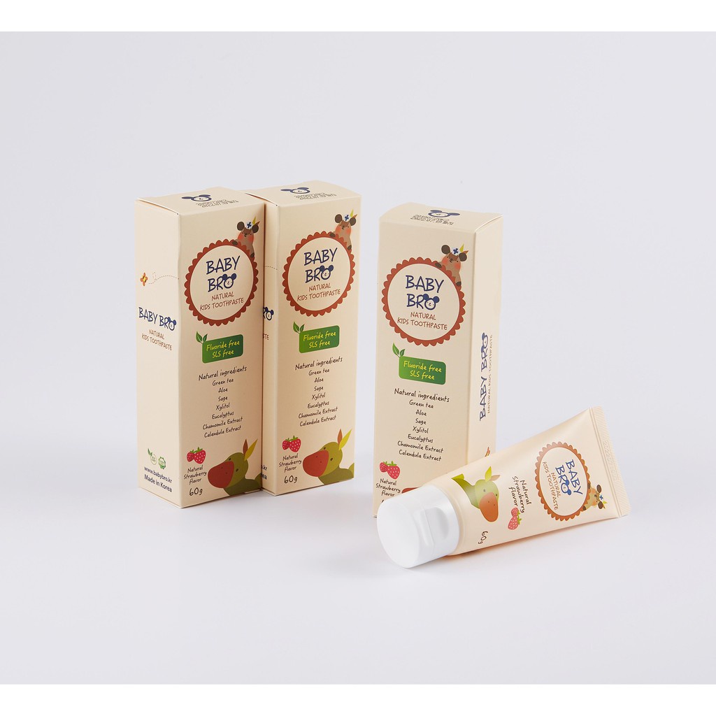 Kem đánh răng hữu cơ Baby Bro nuốt được cho trẻ em 60g