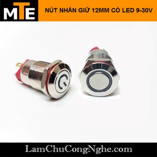 Nút nhấn giữ chống nước 12mm có LED 9-30V