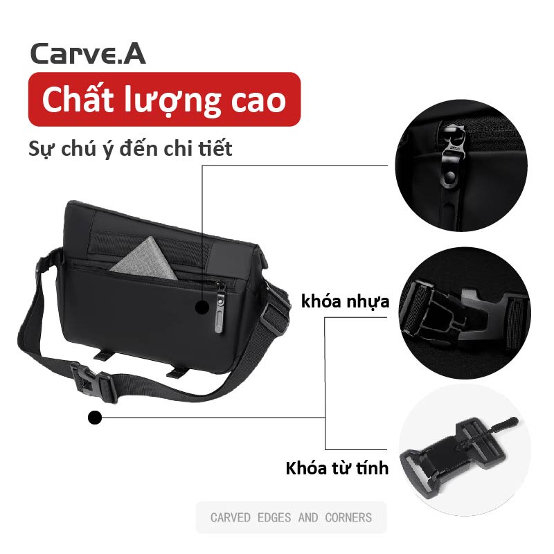 Carve.A Store túi đeo ngực túi đựng iPad nhanh chống nước và chống trộm bên hông ba lô túi đeo chéo bên túi bên ba lô túi đeo vai đơn túi đeo vai nam ba lô bên ba lô