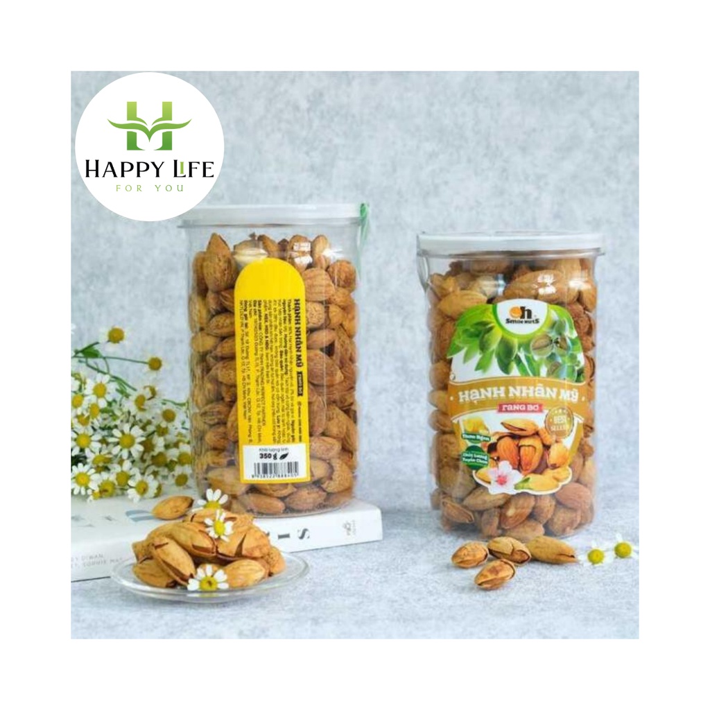 Hạt nhân mỹ rang bơ SMILE NUTS túi 500g - Happy Life for You