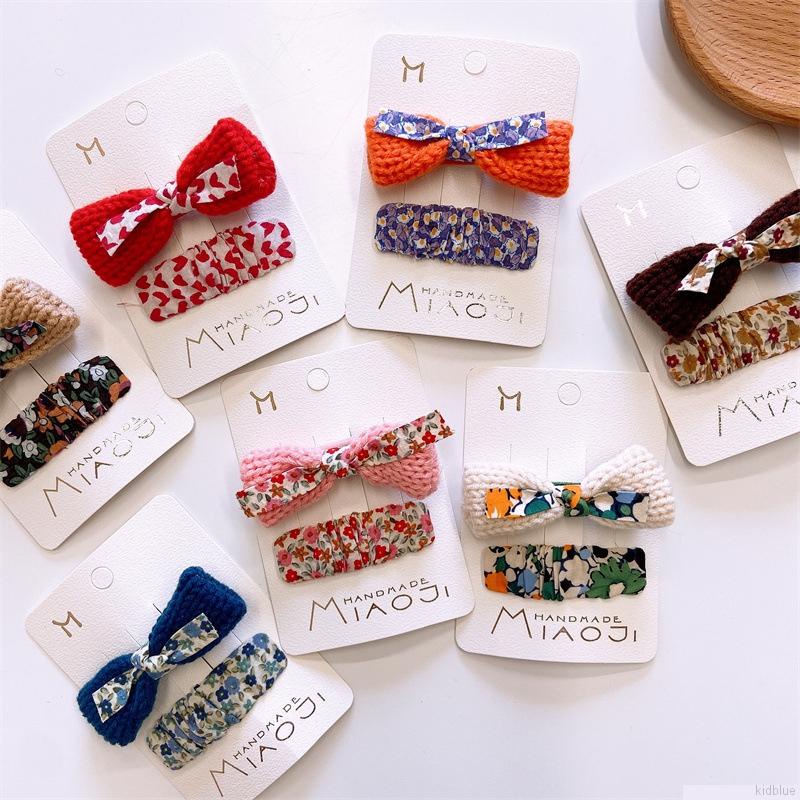 Set 2 kẹp tóc len dễ thương cho bé gái