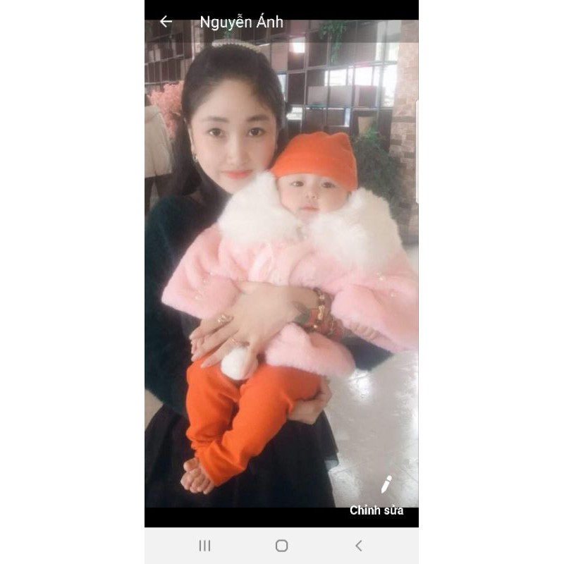 Áo khoác cổ lông cho bé gái 3-12kg