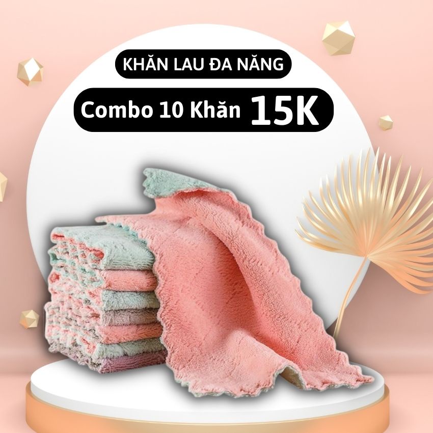 Khăn lau đa năng 2 mặt siêu thấm nước kháng khuẩn mềm mịn chất lượng khăn răng cưa chất vải dày an toàn cho da Angola
