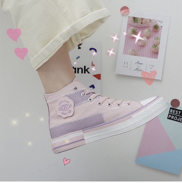 Giày thể thao cao cổ FREESHIPsneakers ulzzang tím hot trend