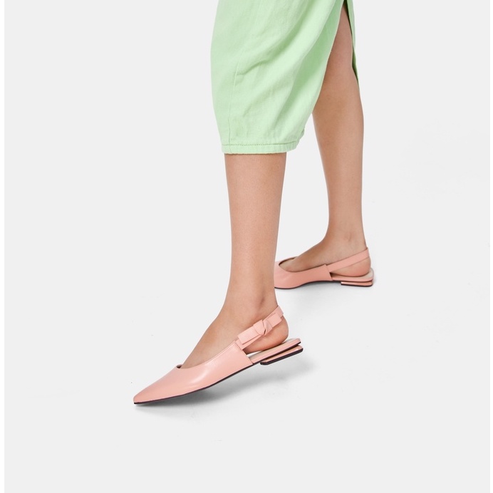 Giày Búp Bê Nữ Thời Trang 3cm JUNO Slingback Thắt Nơ Trang Trí BB03074