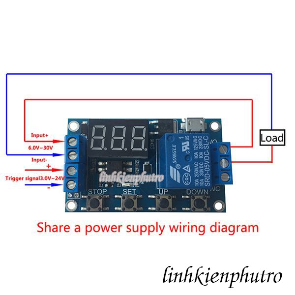 Mạch tạo trễ theo chu kỳ đóng ngắt relay 0 giây - 999 phút