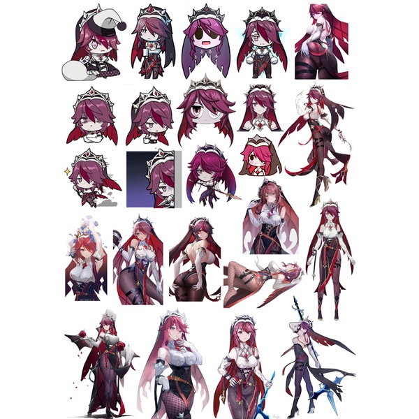 sticker rosaria genshin impact ảnh dán rosaria genshin