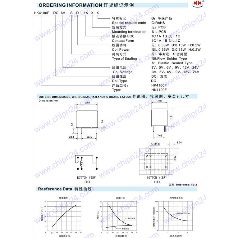 [2 CON] RELAY 6 CHÂN 12V-3A HK4100F-DC12V-SHG (6P12V3A)