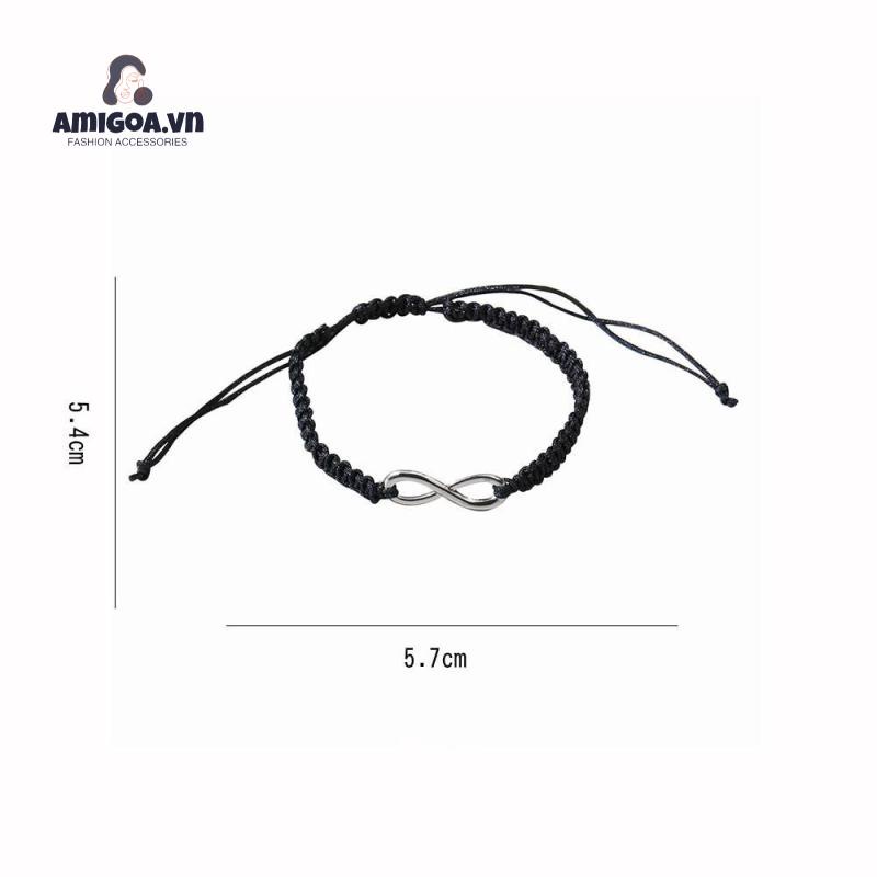 ✨✨1 vòng tay bện dây mặt kim loại khắc số 8 cho cặp đôi