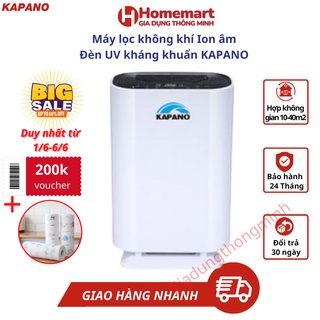 Máy lọc không khí ion âm, đèn uv diệt khuẩn kapano, lọc bụi mịn pm 2.5 đạt 99,95%, loại bỏ vi khuẩn và virus đạt 99,99%