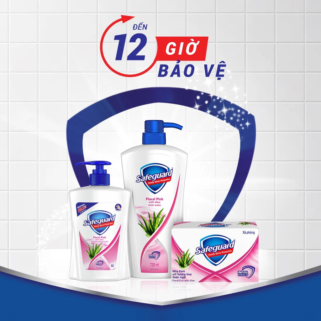 Combo SAFEGUARD Sữa Tắm Chai 720ML Và Nước Rửa Tay Túi 420ML Trắng Tinh Khiết/ Hồng Hoa &amp; Lô Hội/ Hương Chanh