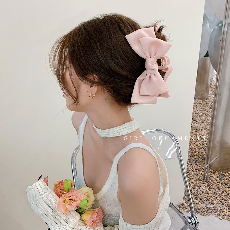 Kẹp Tóc Nơ Satin Thanh Lịch Thời Trang Cho Nữ