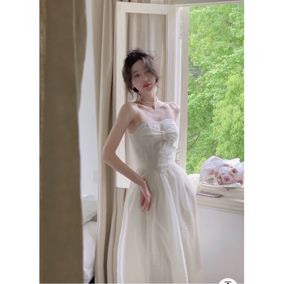 SET ĐẦM MIDI ỐNG NƠ XOẮN KÈM KHOÁC CROP BÈO