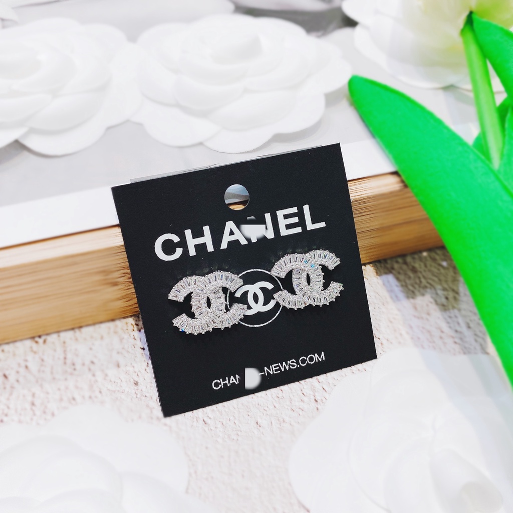 Bông tai xi bạch kim đá loại 1 thời trang cao cấp dành cho nữ MS0055