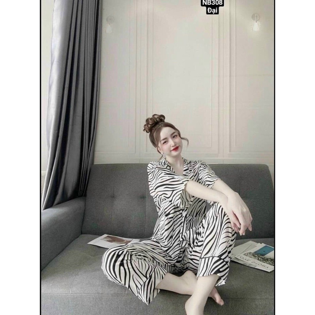 Freesize &lt;60kg đồ bộ pyjama-đồ bộ mặc nhà cực Xinh chất Lụa hàn, lụa manggo Cao Cấp