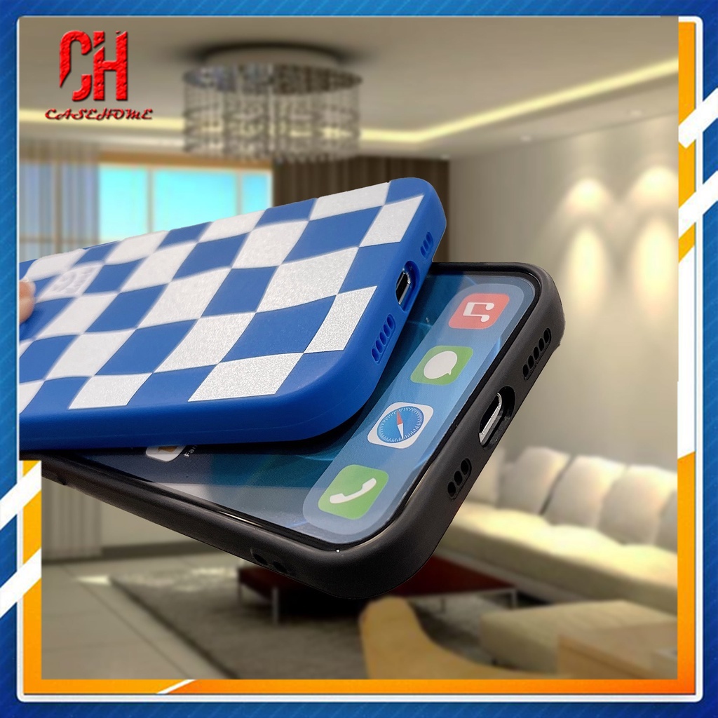 Case compatible for iPhone 13 12 11 PRO MAX 6 7 6S 8 Plus X XR XS MAX Se 2020 6SPlus 7Plus 6Plus 8Plus XSMAX Chessboard Luck Smiley Pattern Soft TPU Case