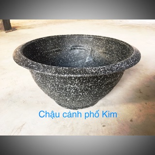 Combo 5 chậu nhựa trồng cây T58 giả đá đen giá rẻ