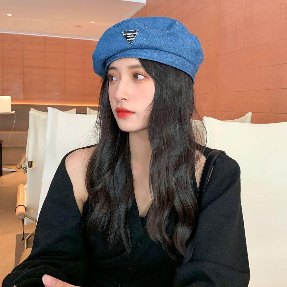 Wmes15h Mũ Beret Cao Bồi Hình Tam Giác Chữ Nghệ Thuật Thời Trang Mùa Đông Pháp Có Thể Điều