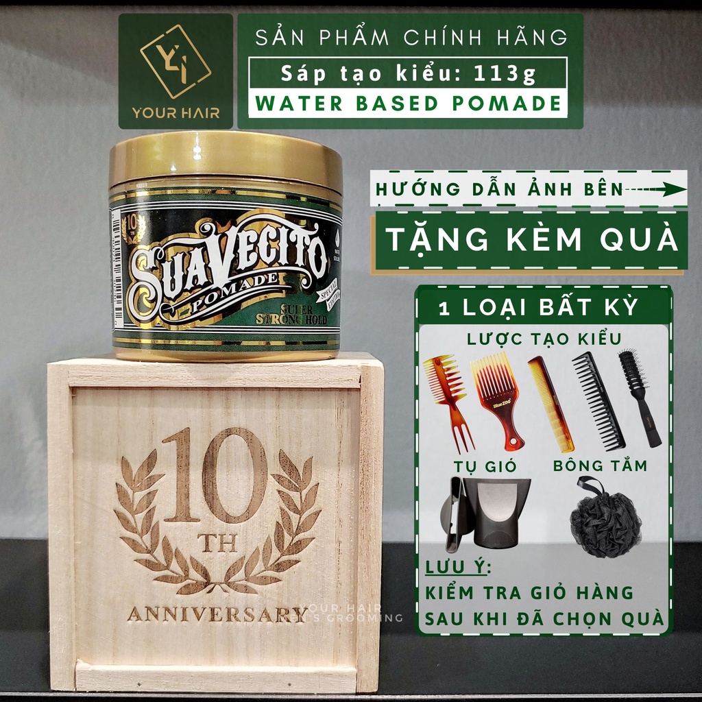 Sáp tạo kiểu Suavecito 10th Anniversary Super Firme Hold Pomade 113g