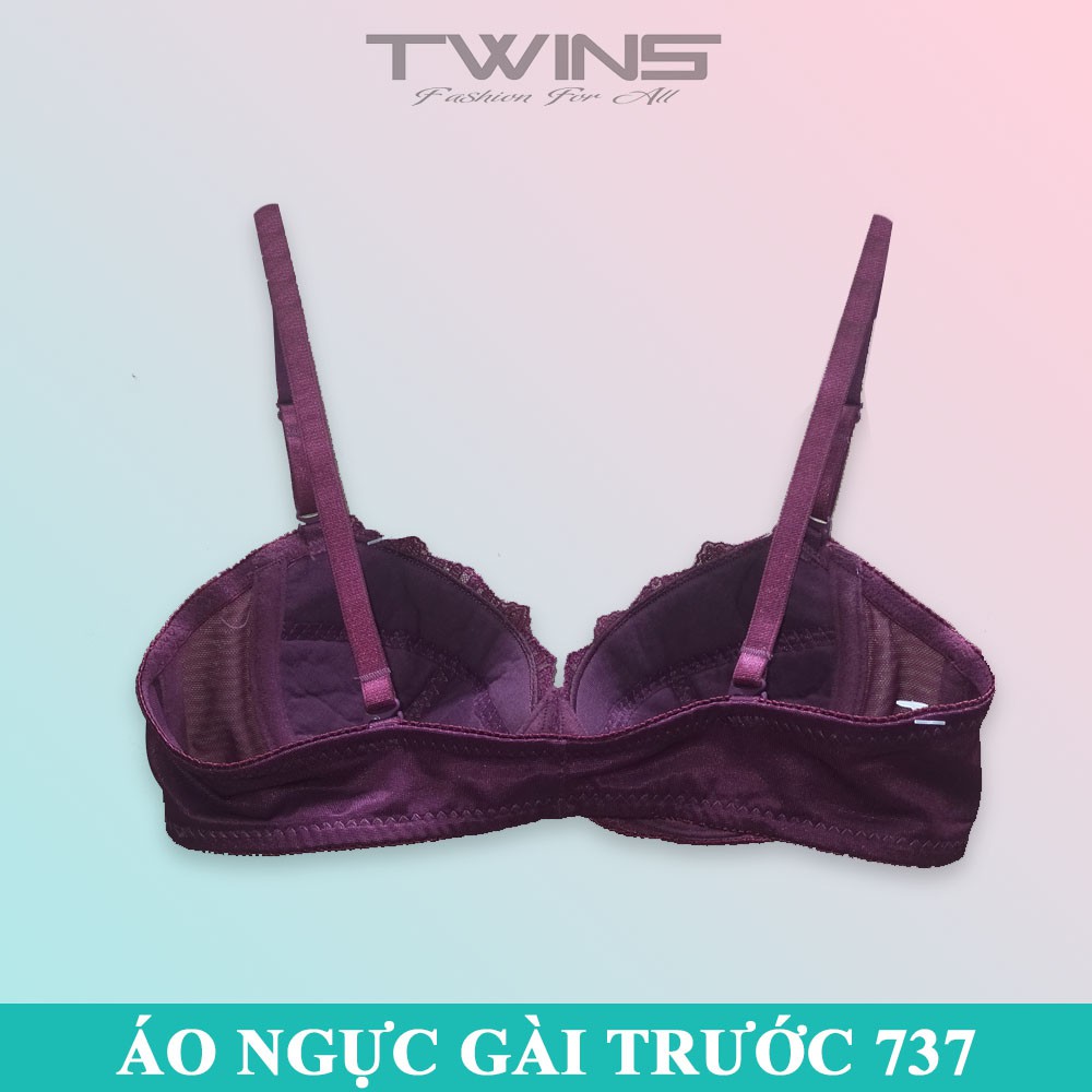 Áo ngực nữ ren cài trước nâng ngực tạo khe Haomei SD737 có gọng mút mỏng cúp xéo size 34-36-38