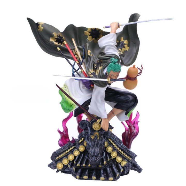 Mô hình One Piece Zoro haywano trên mái nhà cao 20 cm cực chiến, figure anime one piece , mô hình giá xưởng
