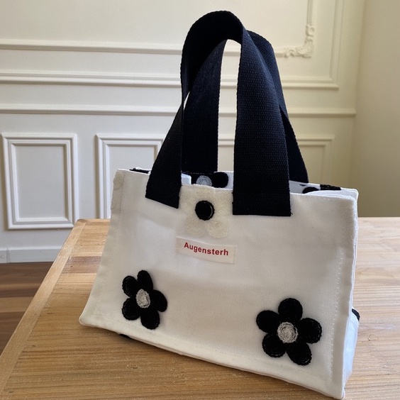 Bentoy Milkjoy Bé Gái Hàn Quốc Túi Xách Túi Ăn Trưa Thêu Hoa hangbag Canvase