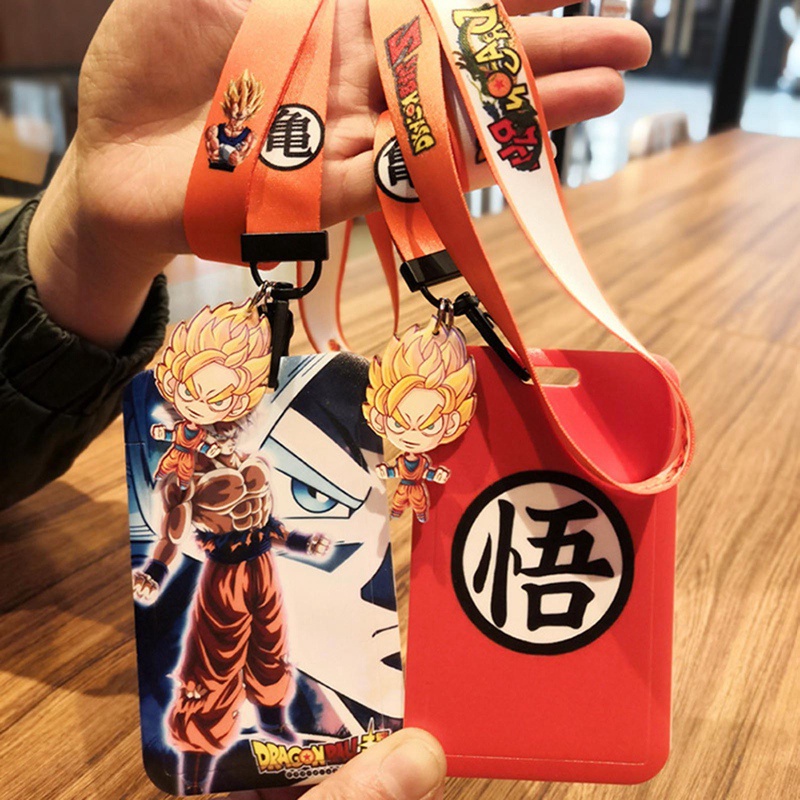 1 Bộ Dây Đeo Thẻ ID / Thẻ ID / Móc Khóa Hình Anime goku Và Vegeta
