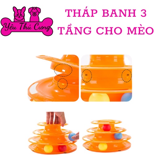 THÁP BANH 3 TẦNG CHO MÈO - YÊU THÚ CƯNG