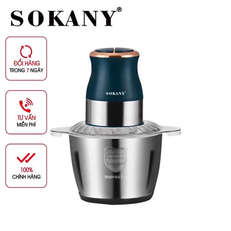 Máy xay đa năng Sokany 7013 model 2021 , sinh tố, hoa quả, xay thịt cối 3 lít inox 304 công suất 400W