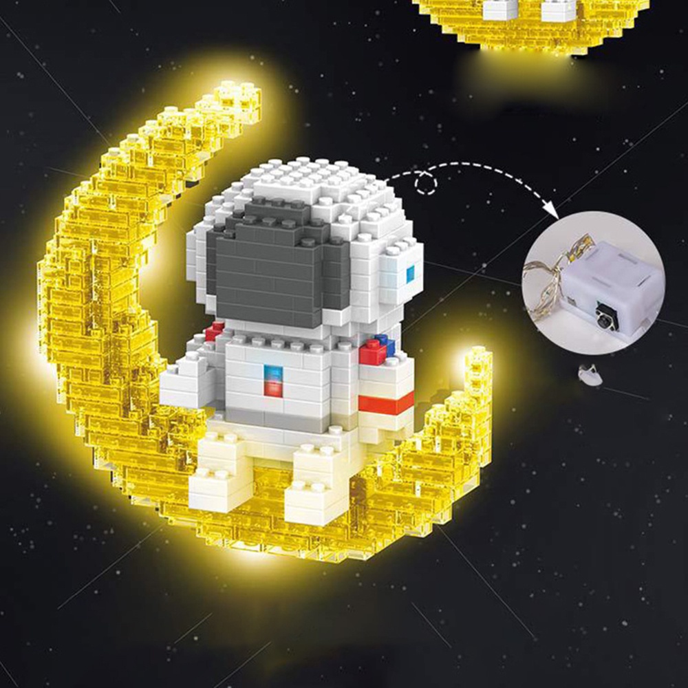 Đồ chơi L.E.G.O Nano 3D phi hành gia có đèn, rèn khả năng kiên trì, sáng tạo và làm trò xả stress rất hiệu quả
