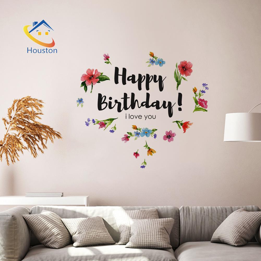 Miếng Dán Tường Hình Chữ Happy Birthday 3d